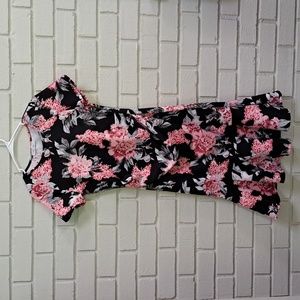 Maternity Dress "My Bump" Floral Ruffle Bottom Dress. Size Medium